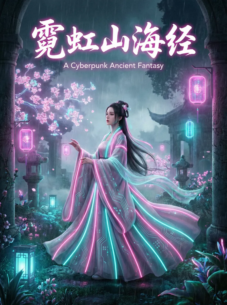 人体艺术摄影 古风奇缘短剧 - 霓虹山海经海报