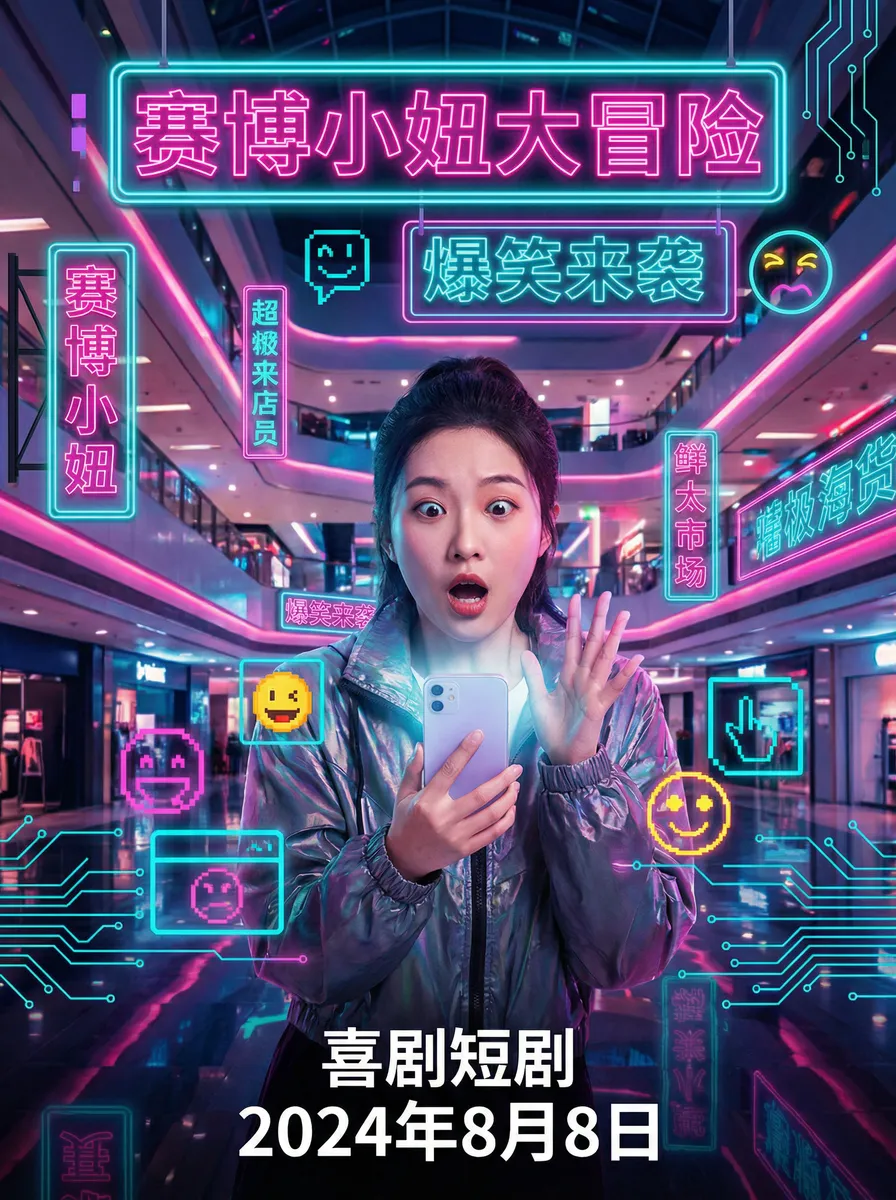 人体艺术摄影 搞笑喜剧短剧 - 赛博小妞大冒险海报